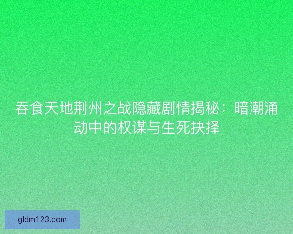 吞食天地荆州之战隐藏剧情揭秘:暗潮涌动中的权谋与生死抉择 吞食天地荆州之战隐藏剧情揭秘:暗潮涌动中的权谋与生死抉择